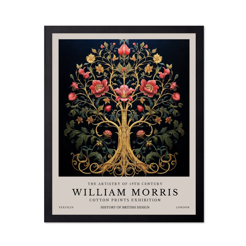 William Morris - Arbre de vie n ° 1, Black Framed, Poster, 08"H x 10"W
