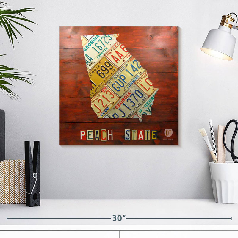 Aliaz Georgia Map, 16'' H x 16'' W
