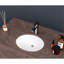 Lavabo de salle de bain ovale en céramique à encastrer sous plan - 48 x 41 cm, blanc, avec trop-plein, fini mat - Style moderne et élégant