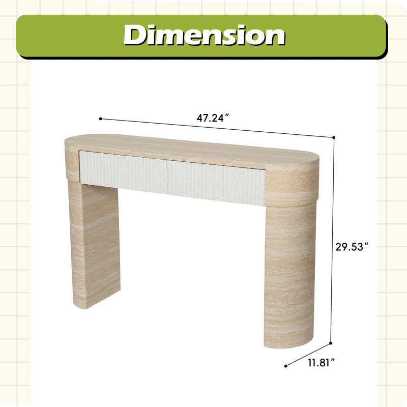 Entryway Table,Two Hidden Handle Drawers, Console Table ,Easy Assembly