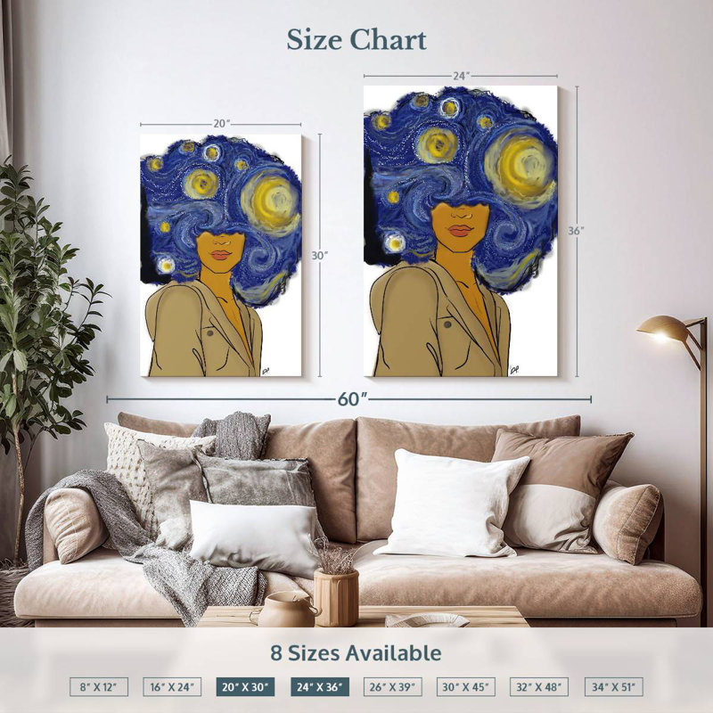 Shuttleworth Afro Starry Night, 36" H x 24" W