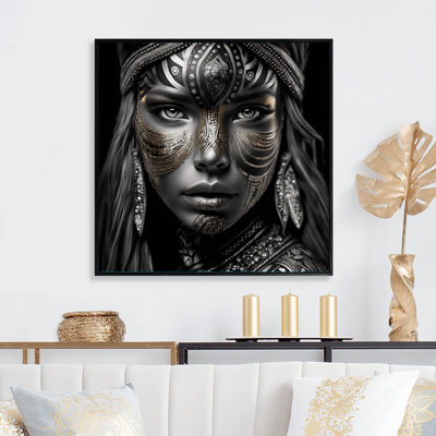 «Black and White Bohemian Woman IV», reproduction sur toile