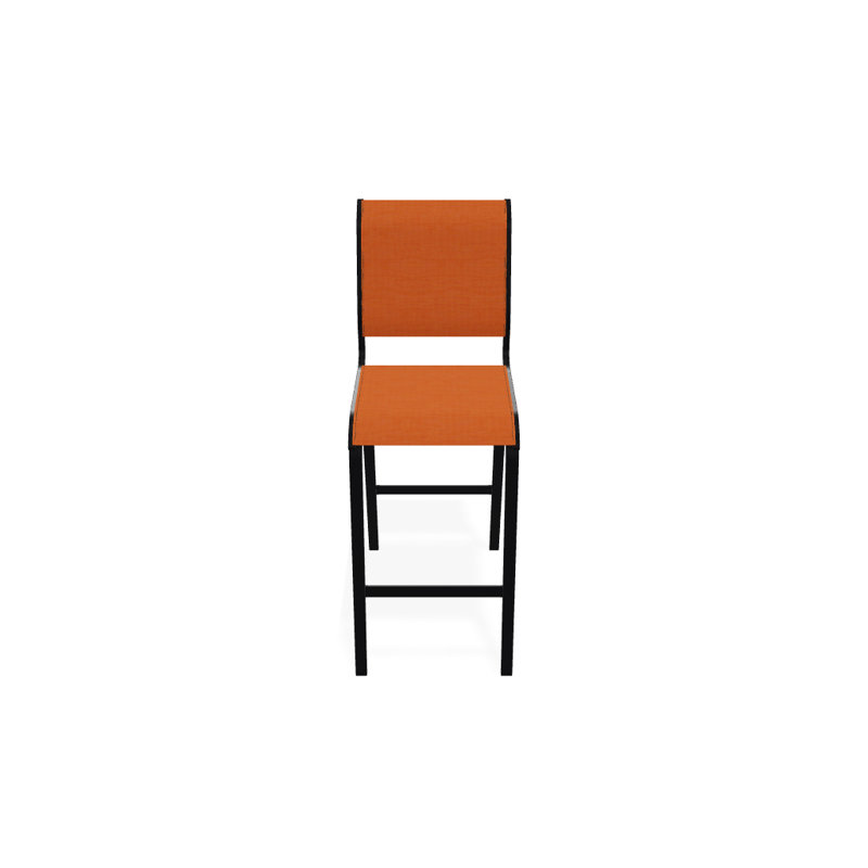 Tabouret de bar 29,5 po Holna, Noir texturé, Toile Sunbrella® tangerine