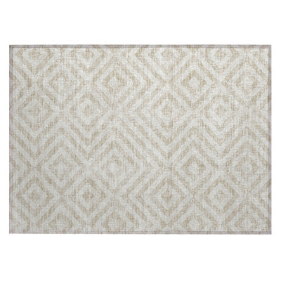 Washable Geometric Indoor / Outdoor Rug