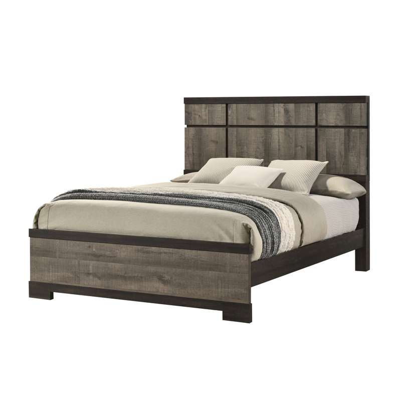 Lit à panneau contemporain 1pc, Très grand, Grey