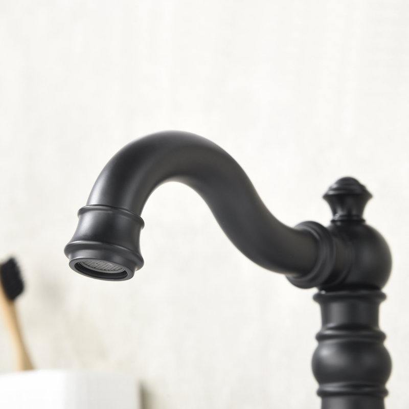 Signature Collection Two-Handle 6" to 10" Widespread Lavatory Bathroom Faucet with Drain Assembly - Matte Black, Matte Black