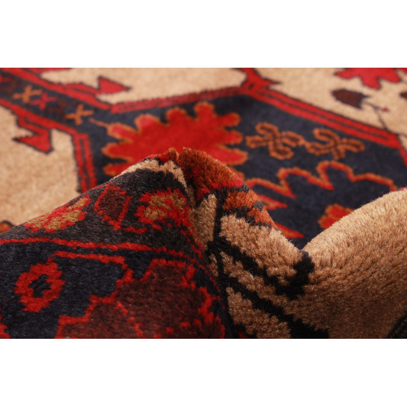 Tapis brun clair Teimani 2 pi 11 po x 4 pi 8 po