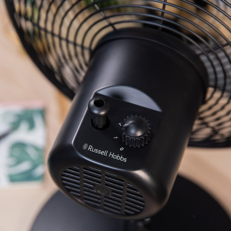 46cm Oscillating Table Fan, Black/Brown