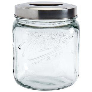 Amici Home Glass Hermetic Preserving Canning Jar Italian, Airtight Clamp  Lids, Kitchen Canisters for Flour, Cereal, Coffee, Pasta, 2-Piece, 58 oz.