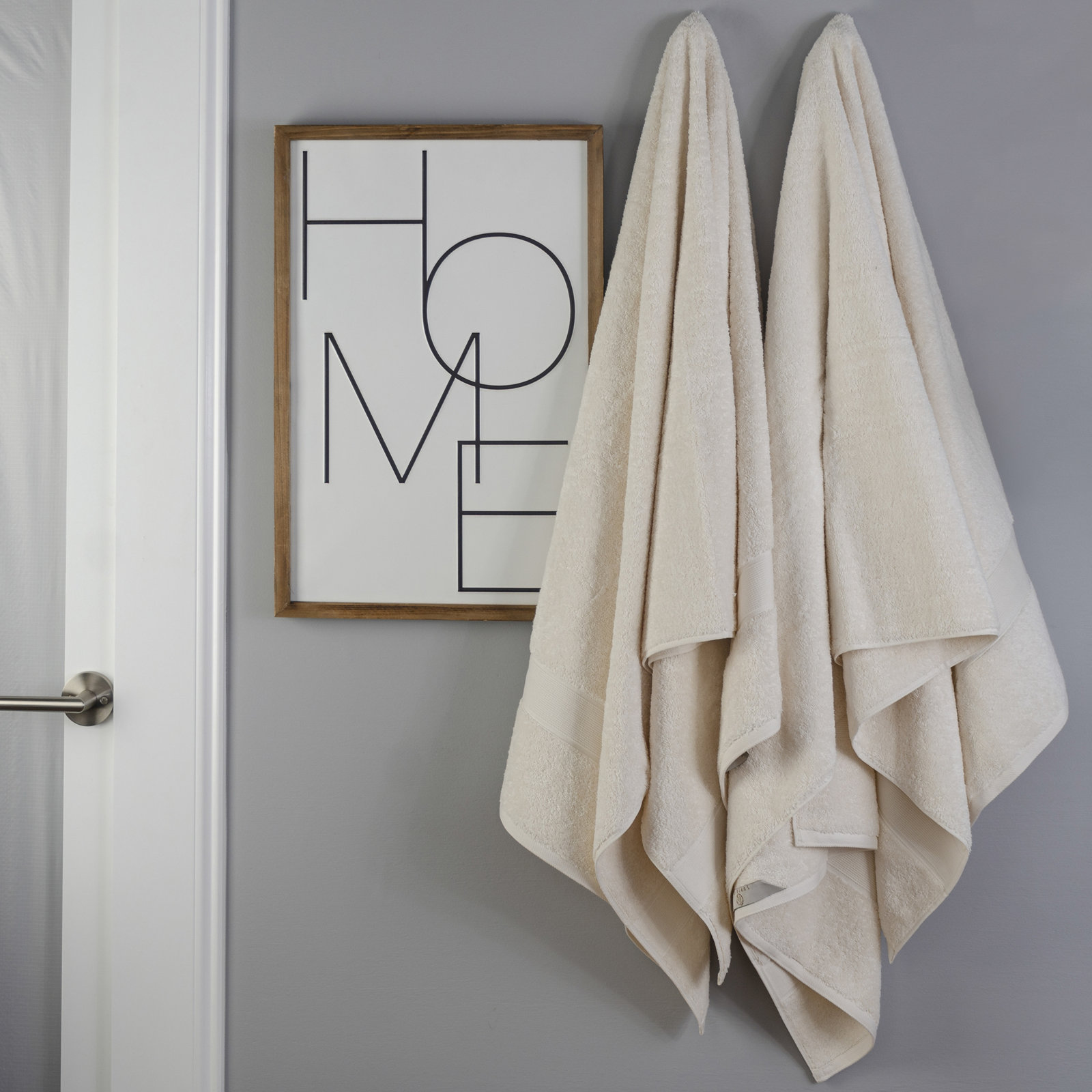 Organic Cotton Towel Set, Ivory, 2 Bath Sheet Set