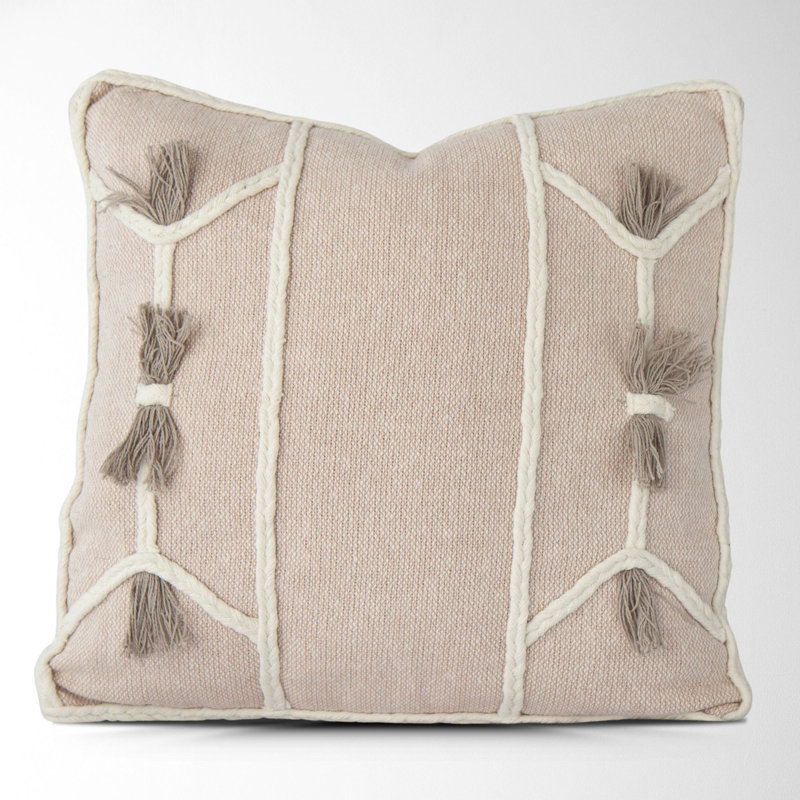 Fringed Cotton Pillow Cover