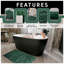 Luxury Zero Twist Bath Mat Set 2 Piece Plush Microfiber Bathroom Rug & Pedestal Mat Non Slip Absorbent Washable-809841227