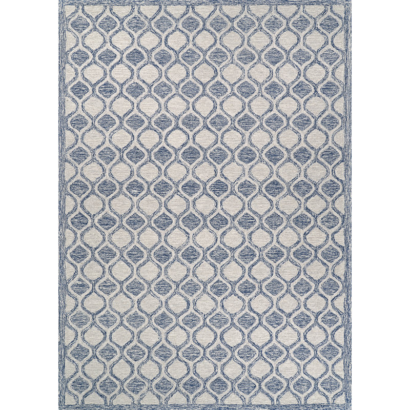 Wool Geometric Indoor Rug, Rectangle 6' x 9'