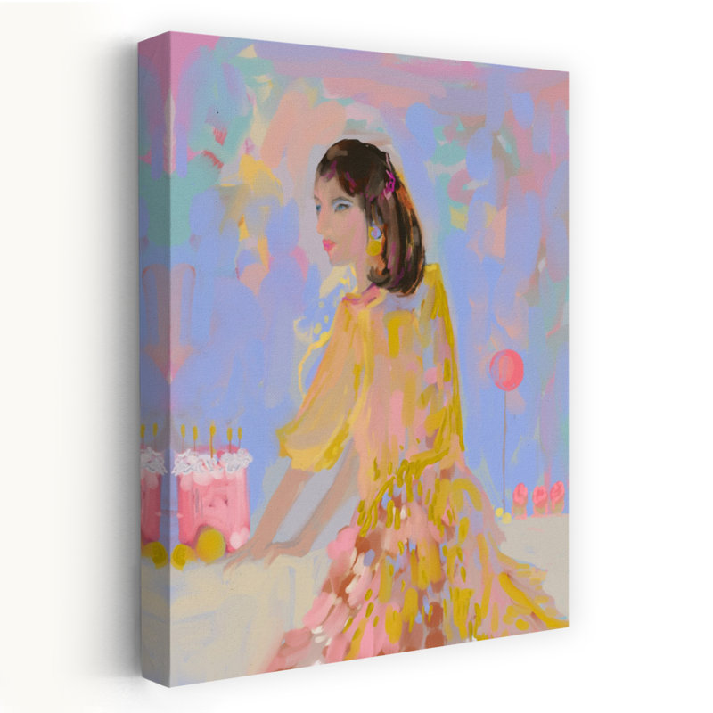 «Elegant Birthday Woman», impression d'art contemporain coloré et élégant, 36" H x 24" W
