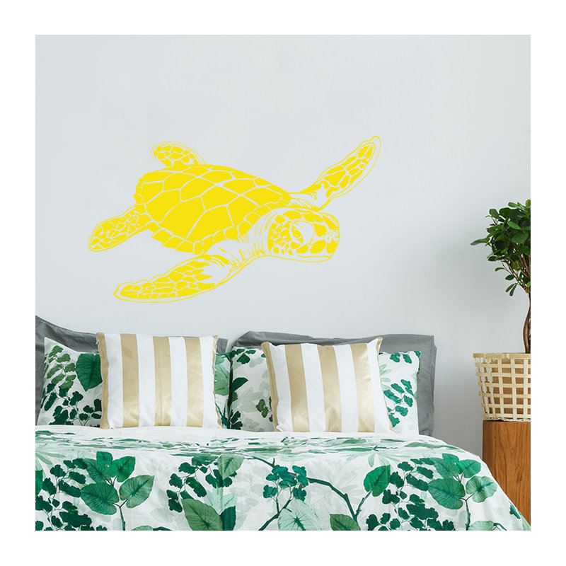 Décalcomanie murale tortue de mer, Jaune