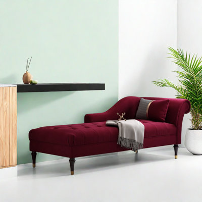 Chaise longue en velours Yucheng