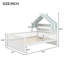 Lit simple en bois avec tête de lit et tablette de rangement, blanc-133232012