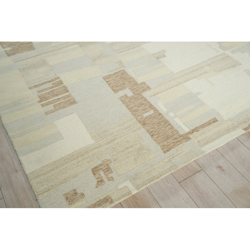 Sarezzo Hand Tufted New Zealand Wool Taupe/Ivory Area Rug, 8'X10'
