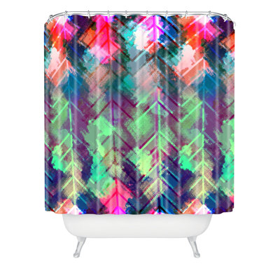 Bel Lefosse Sprayed Chevron Single Shower Curtain