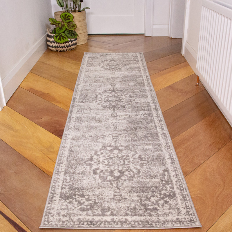Breuer Moroccan Grey/White Rug, Runner 60 x 240cm