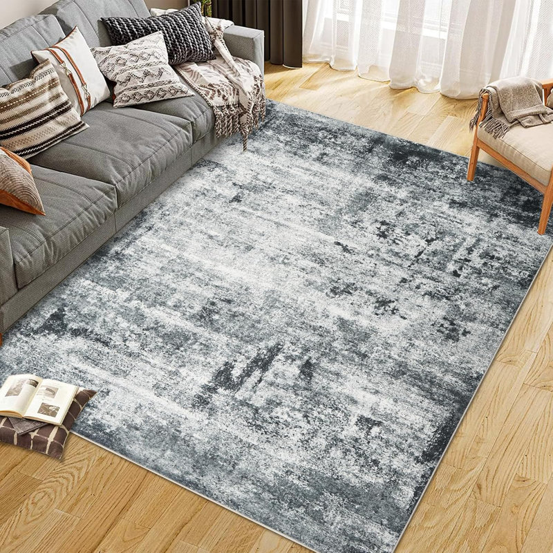 Washable Area Rugs Non-Slip Modern Abstract Soft for Living Room Entryway Bedroom, Print Pattern, Rectangle 1'8" x 1'10"