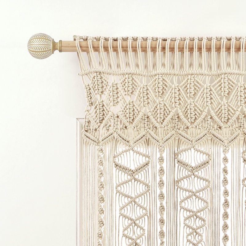 Cantonnière en coton sur mesure 40 po, Ivoire
