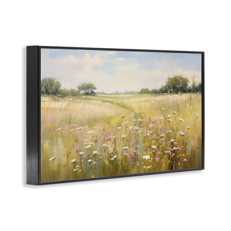  Giclée sur fond de fleurs sauvages délavées par LSR Design Studio, H 12 po x l 18 po, Giclée encadrée noir minuit