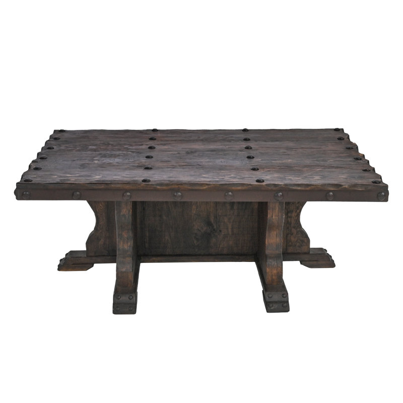 Table basse à tréteaux en bois massif