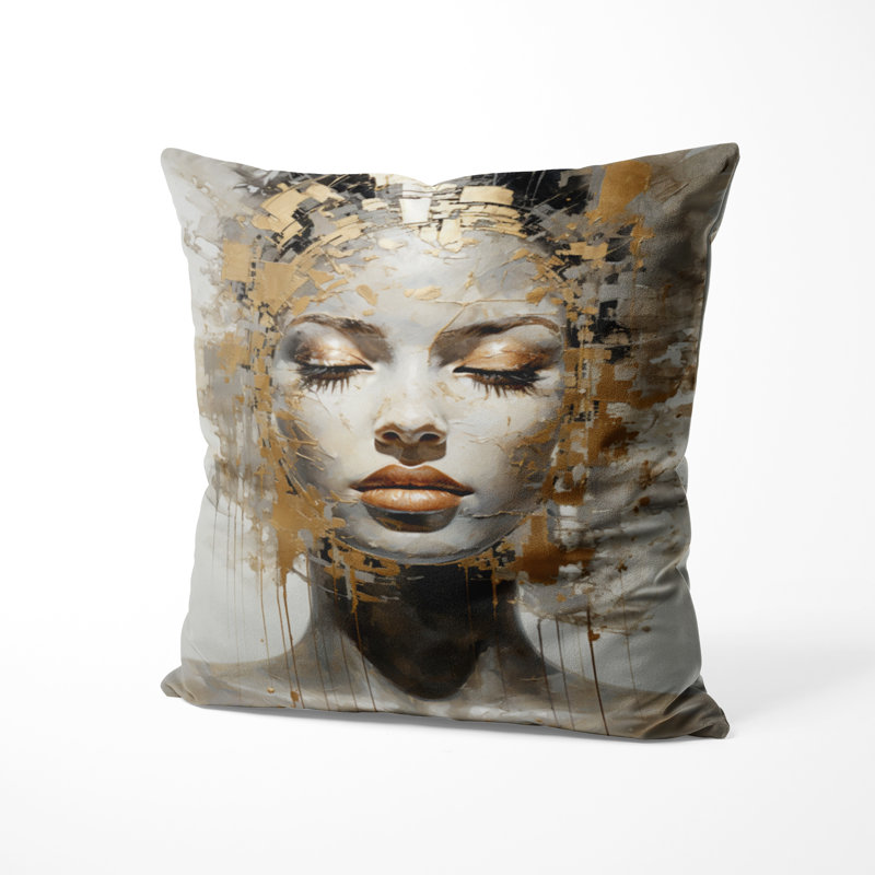 Coussin décoratif méditation «Woman Meditation Mind II», H 18 po x l 18 po