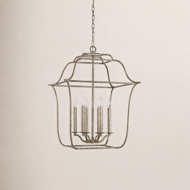 Lark 6-Light Chandelier, Feuille d'argent Century, 6, H 30 po x l 22 po x P 22 po