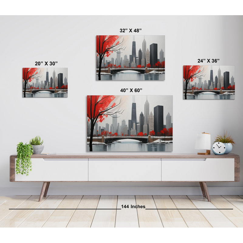 Crimson Chicago, 20" H x 30" W