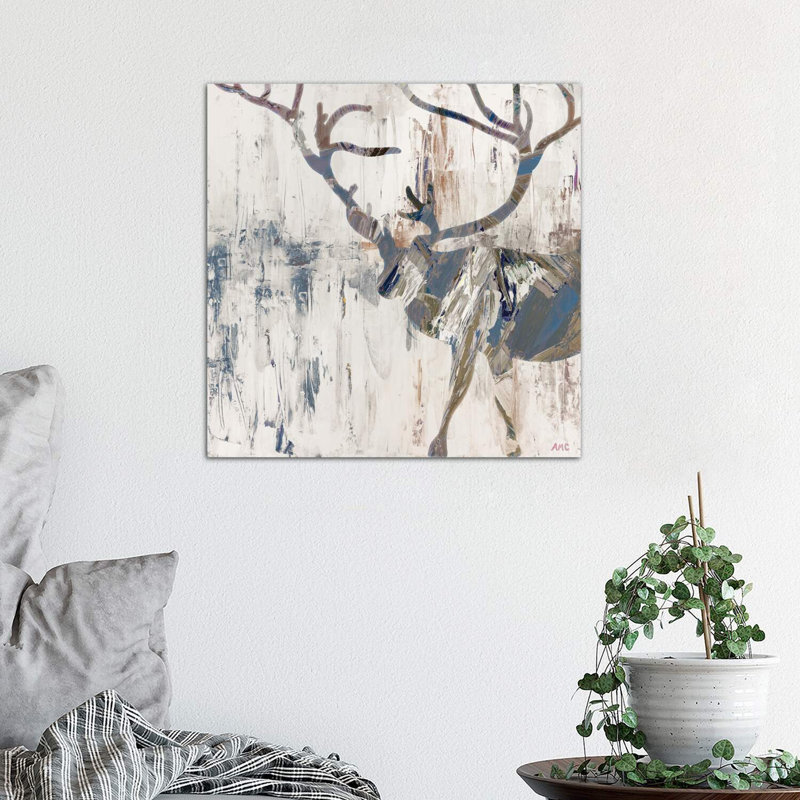 Neutral Rhizome Deer by Ann Marie Coolick - Wrapped Canvas Print, 45.72 cm H x 45.72 cm W x 3.175 cm D