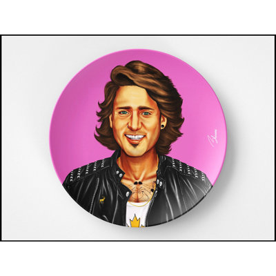 Assiette ronde de 10 pouces d'inspiration Justin Trudeau, lavable au micro-ondes et au lave-vaisselle, fabriquée aux États-Unis, cadeau politique parfait