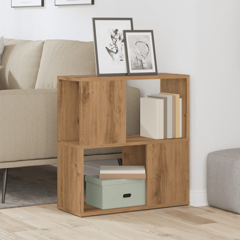 Borough Wharf Book Cabinet/Room Divider, Artisan Oak, (2 Shelves) 63cm H x 60cm W x 24cm D