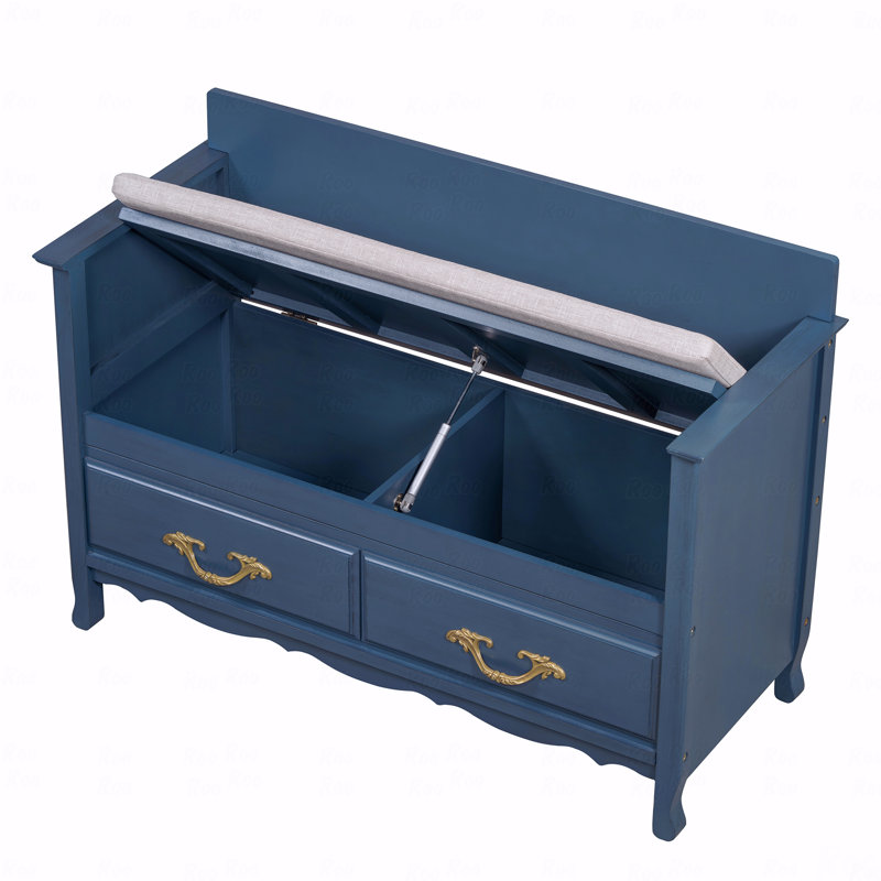 Banc de rangement pour chaussures, avec coussin amovible, banc d'entrée avec rangement caché pour l'entrée et le salon, avec dossier