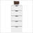 Dresser Kamran, Five Drawer Narrows, White Finish-376022743