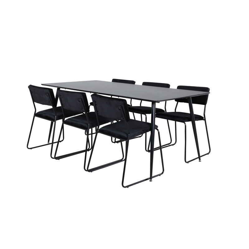 Kenth 6 - Person Dining Set, Black