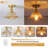 Vintage 11'' Semi Flush Mount Ceiling Light With Clear Flower Glass For Closet Hallway Kitchen Dining Room-118500163