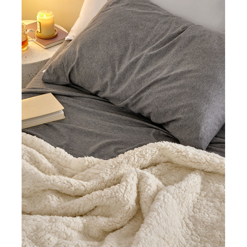  400 Thread Count 100% Cotton Percale Sheet Set, Grey, Twin