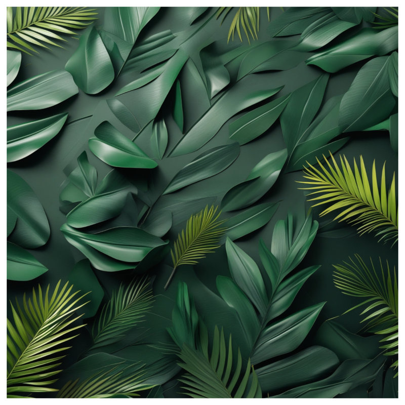 Coussins décoratifs à feuilles vertes tropicales, 14 X 14 pouces