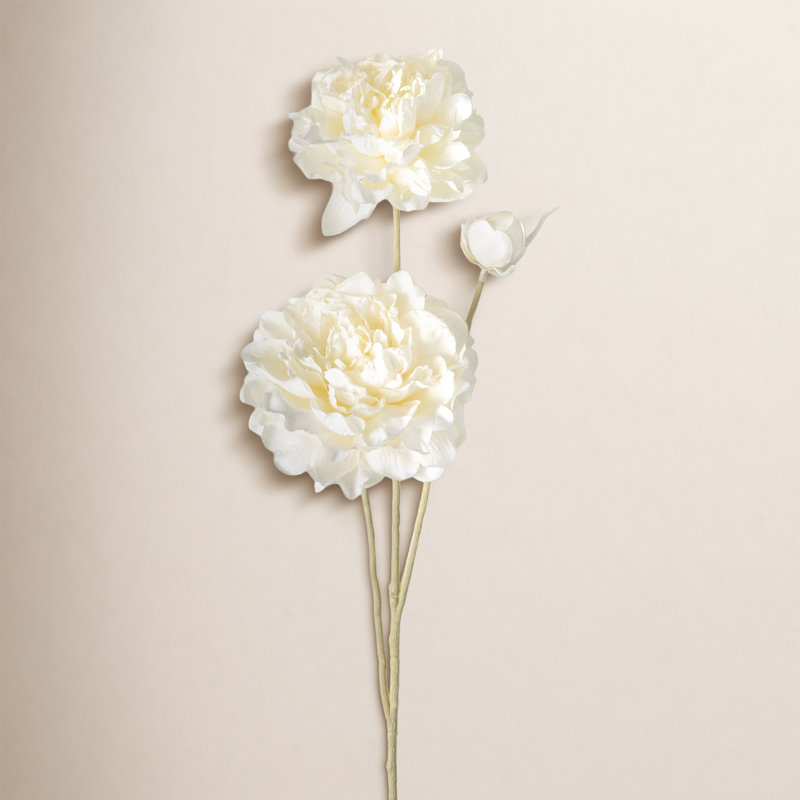 Tige de pivoine artificielle 29,5 po, Crème