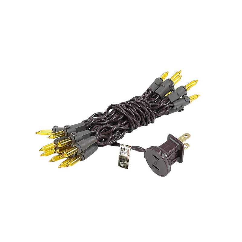 Mini-chaîne 20 ampoules pour l’extérieur 8,5' Pitman, Jaune, Brun