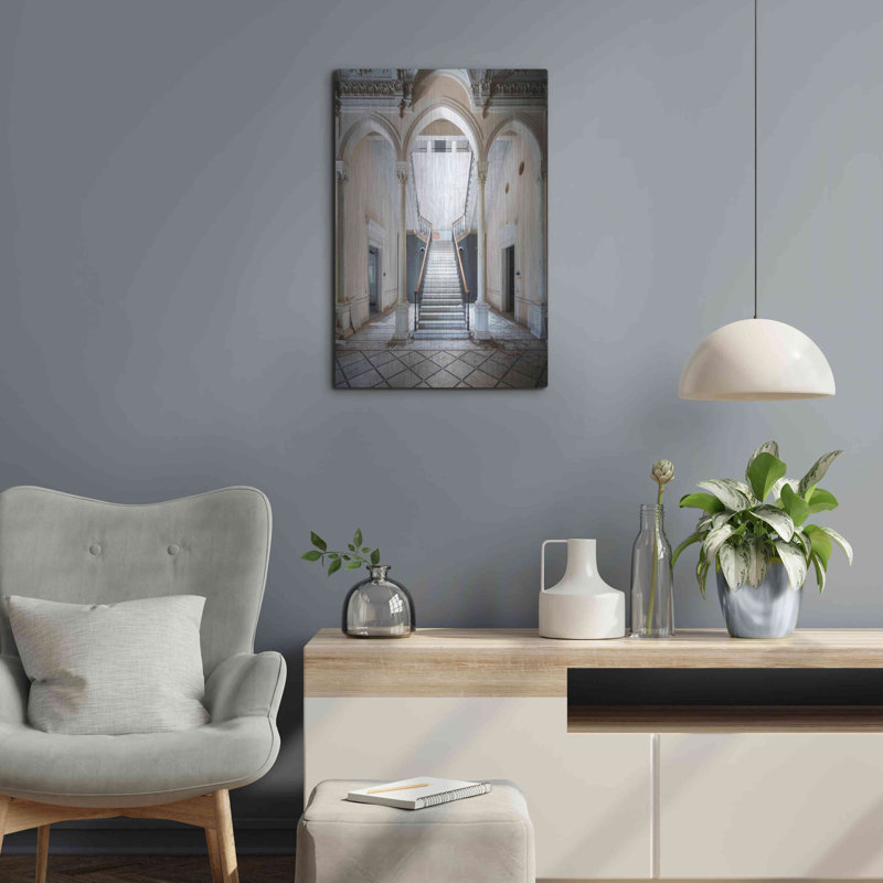 " Gray Staircase " by Roman Robroek, 24" H x 16" W