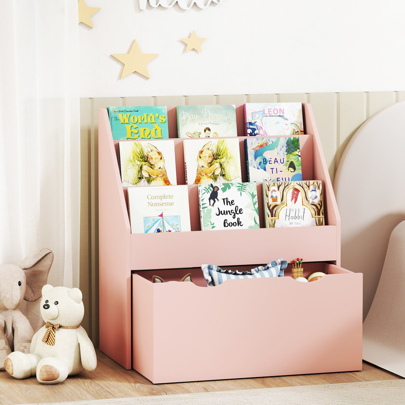 70cm H X 62.5cm W Kids Bookcase, Pink