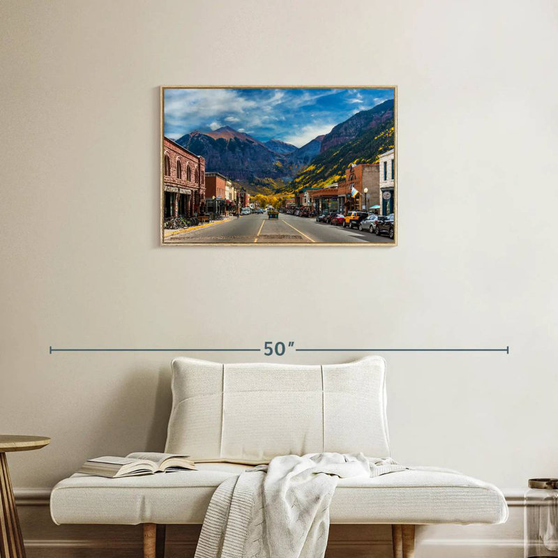 Petite ville de Telluride, Cadre flottant en bois naturel, 31 po x 21 po