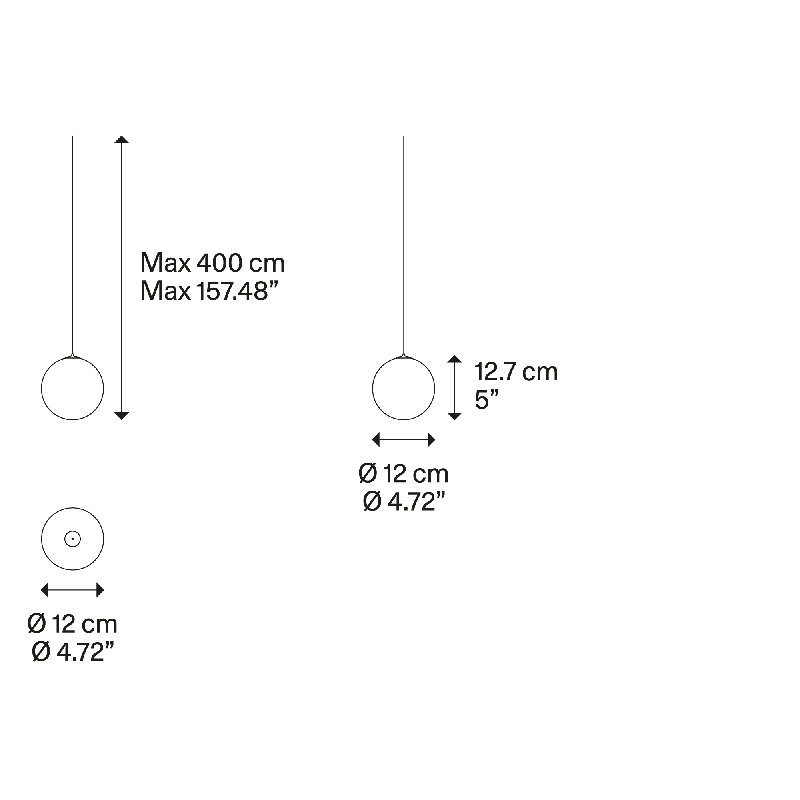 Lodes Random Solo 12 Suspension Lamp Low-V, Frosted White
