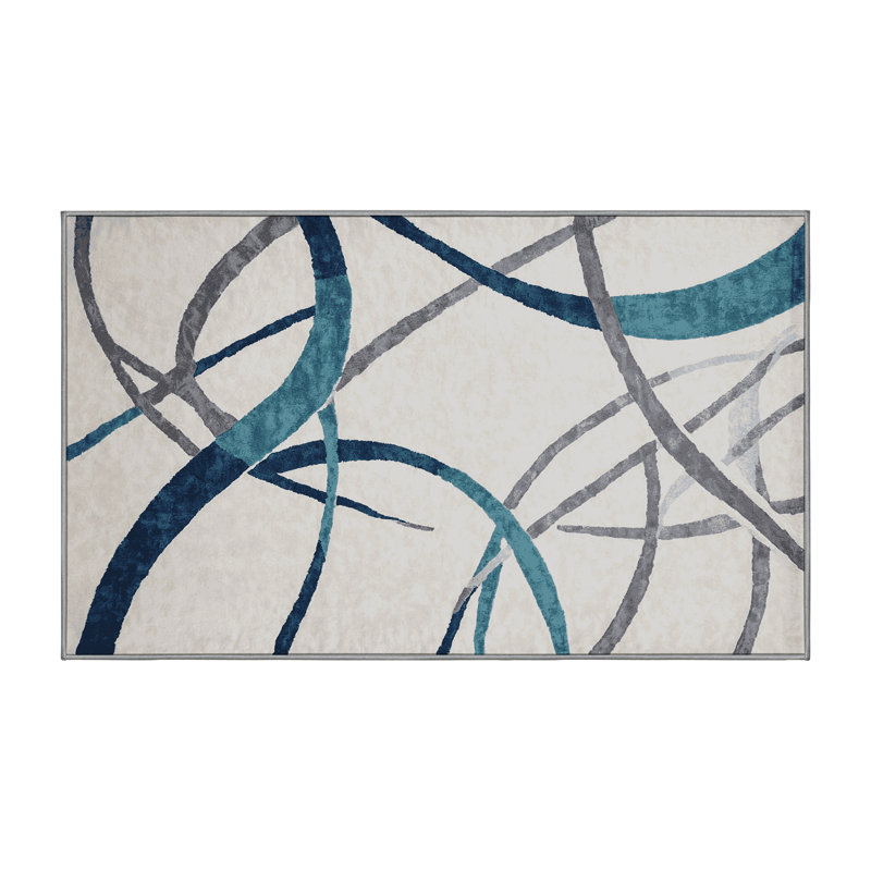 Machine Washable Gray Area Rug, Rectangle 8' x 10'