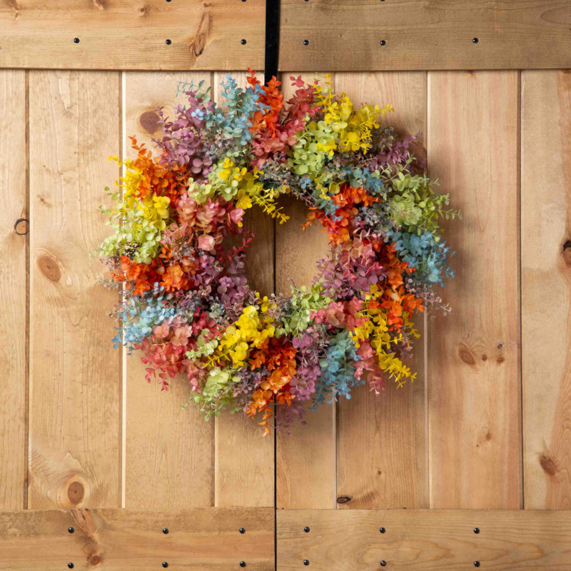 Handcrafted Faux Eucalyptus Wreath, 24" H x 24" W x 6'' D