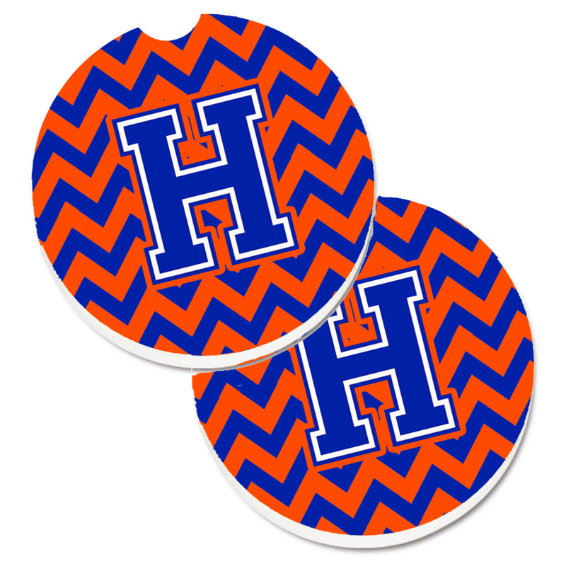Sous-verre pour voiture, H, Bleu / Orange