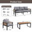 Ensemble de canapé d'extérieur 4 pièces pour 4 personnes avec coussin amovible et table basse en bois massif-365946881